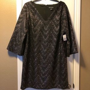 Jessica Howard Dress 22W Brown & sparkles